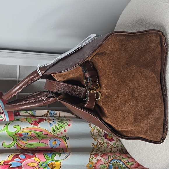 Anna Paola bronw leather bag Made in Italy - Picture 7 of 9